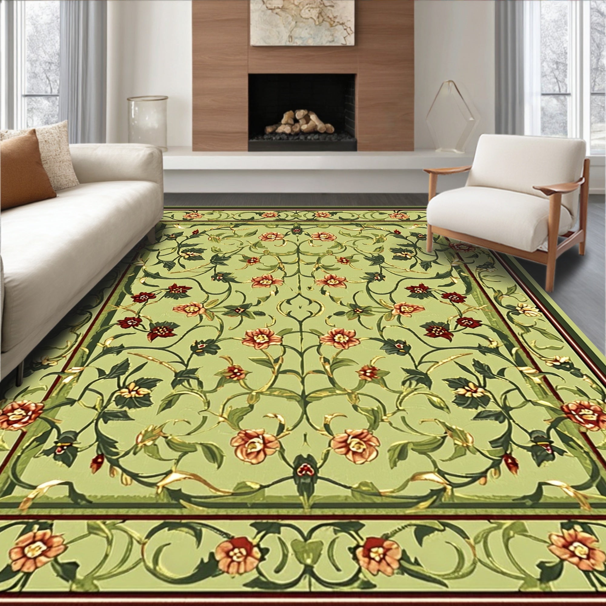 Floral Vine Intricate Pattern Rug
