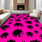 Bold Black Splatter Pattern Rug