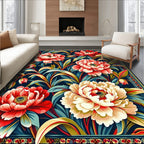 Rich Floral Botanical Pattern Rug