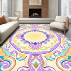 Whimsical Abstract Psychedelic Mandala Design Rug