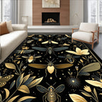 Botanical Insect Golden Art Rug