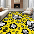 Bold Blossom and Leaf Pattern Rug