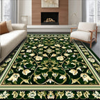 Green Floral Art Nouveau Rug