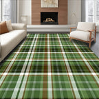 Classic Green Tartan Pattern Rug