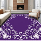 Opulent Lilac With White Flourish Pattern Rug