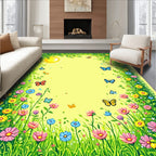 Whimsical Garden With Butterflies And Sun Rug