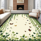 Whimsical Willow Branches Butterfly Pattern Rug