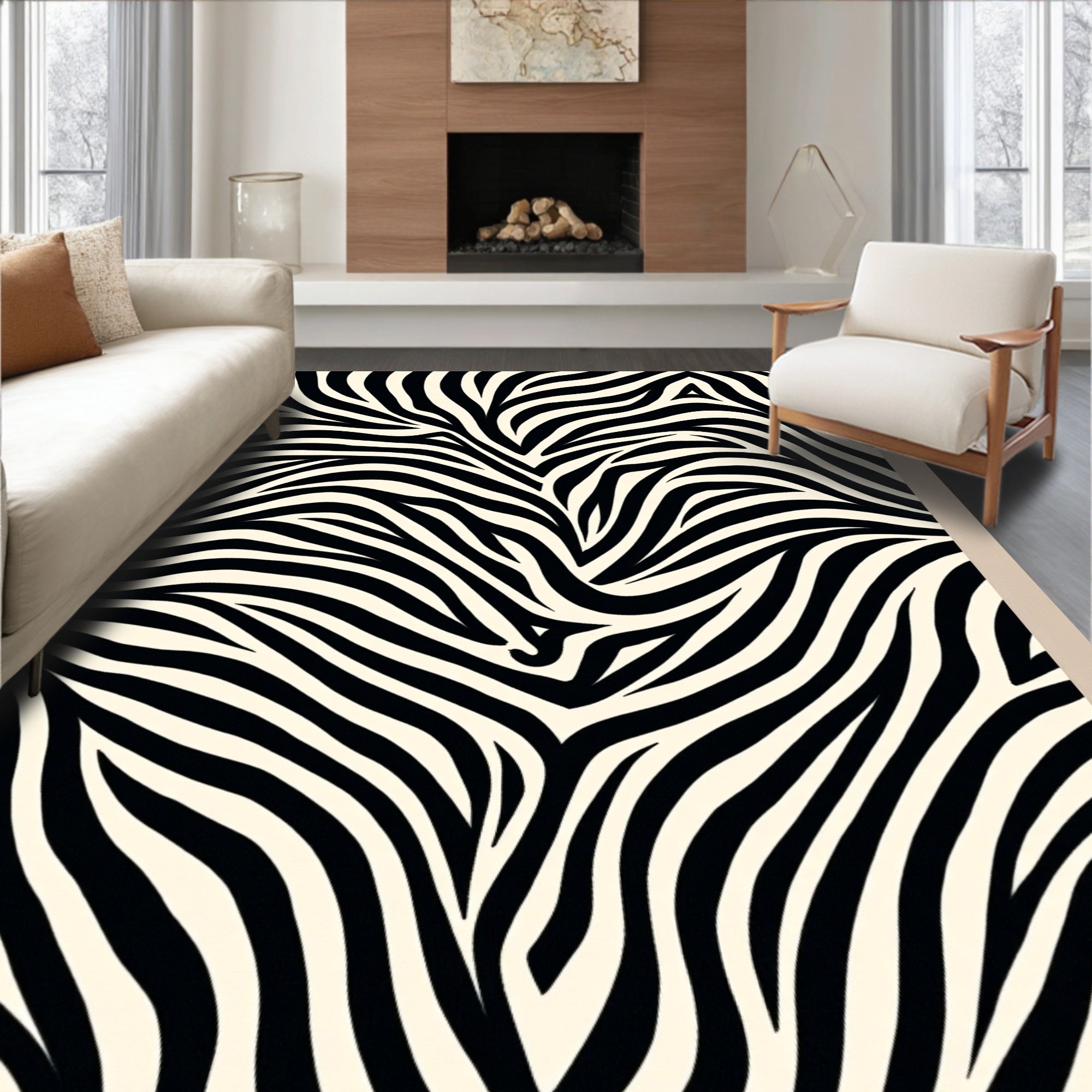 Bold Zebra Stripe Classic Pattern Rug