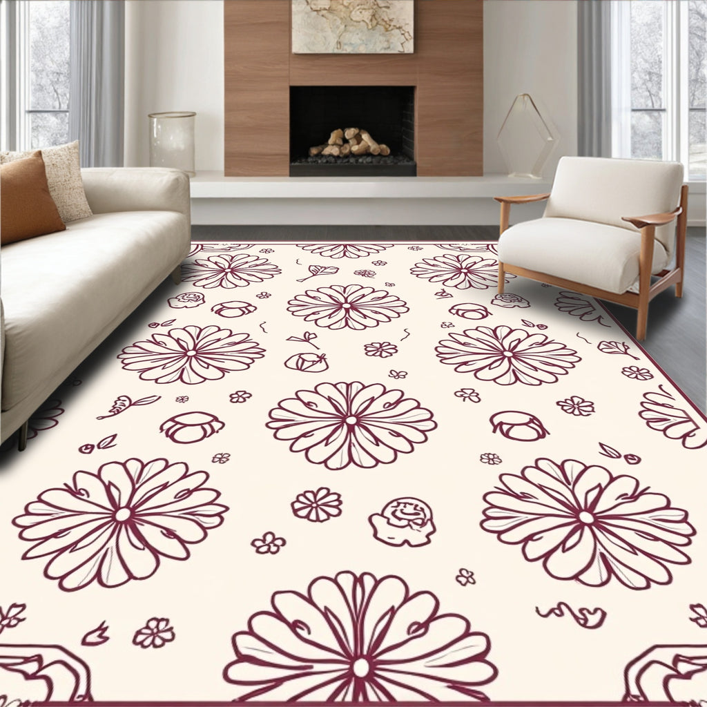 Art Nouveau Floral Swirl Repeat Rug