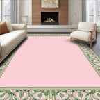Art Nouveau Green Floral Frame Rug