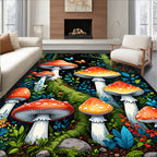 Whimsical Mushroom Forest Fantasy Rug