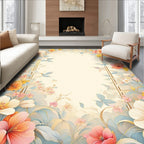 Pastel Floral Garden Pattern Rug