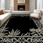Jungle Tiger Floral Frame Design Rug