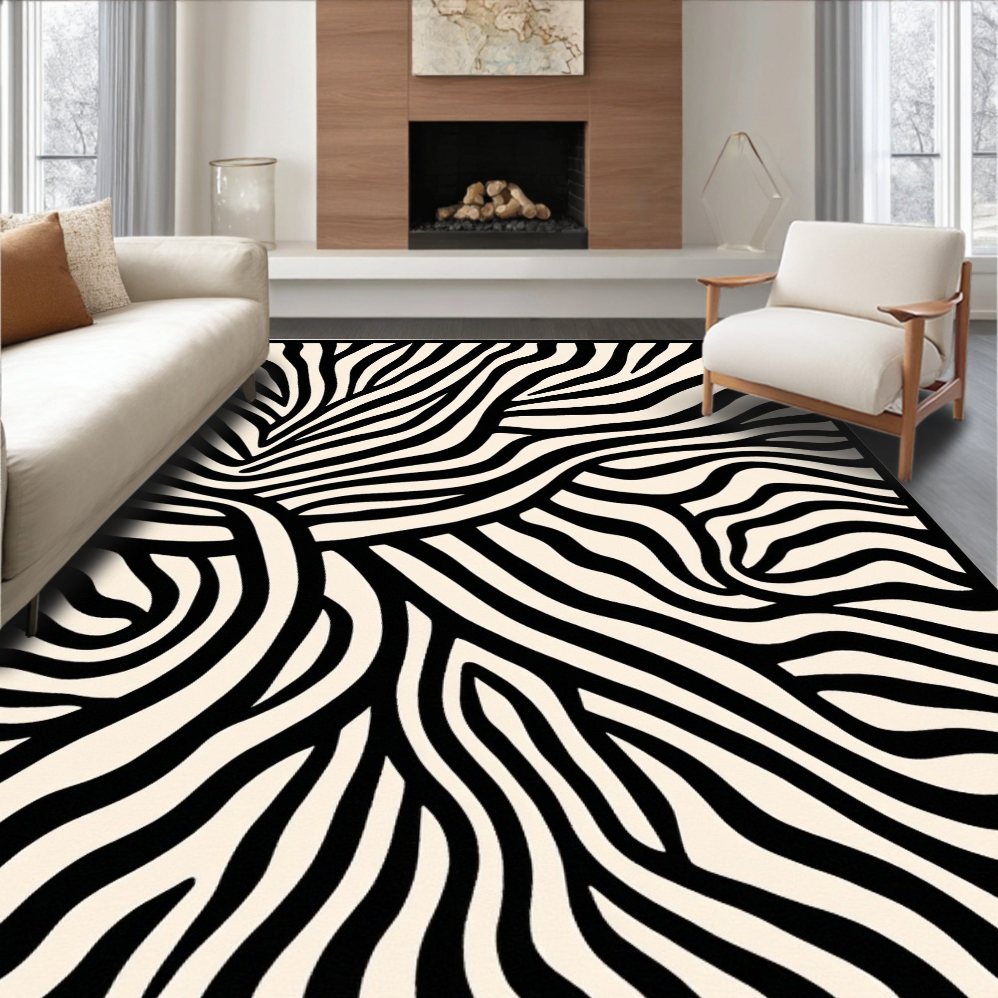 Bold Zebra Stripe Pattern Rug