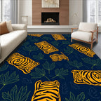 Bold Tiger Stripe Leaf Pattern Rug