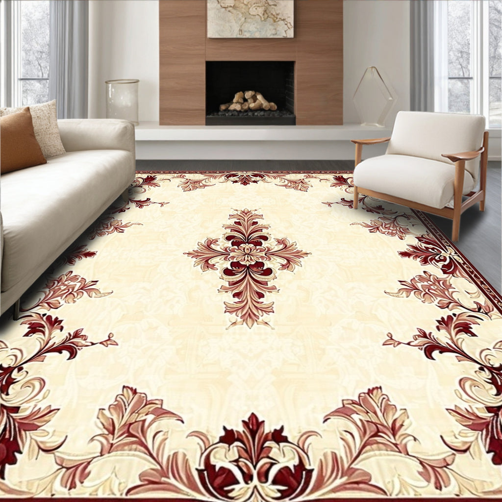 Rich Floral Symmetry Pattern Rug