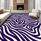 Abstract Purple Zebra Stripes Pattern Rug