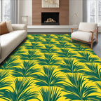 Emerald Green Fan Leaf Tropics Rug