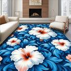 Classic Hibiscus Floral Patterns Rug