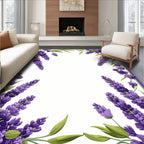 Lavender Floral Border Design Rug