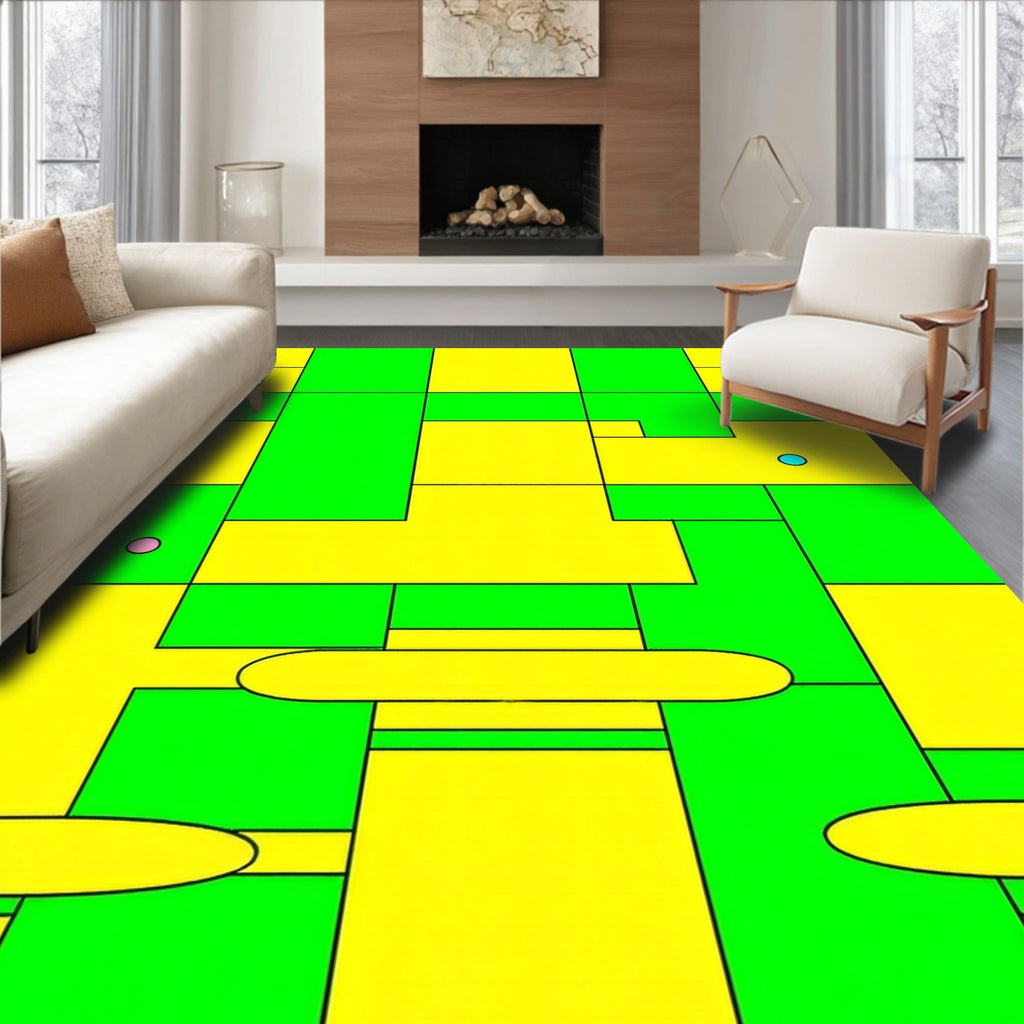 Bold Geometric Abstract Lines Rug