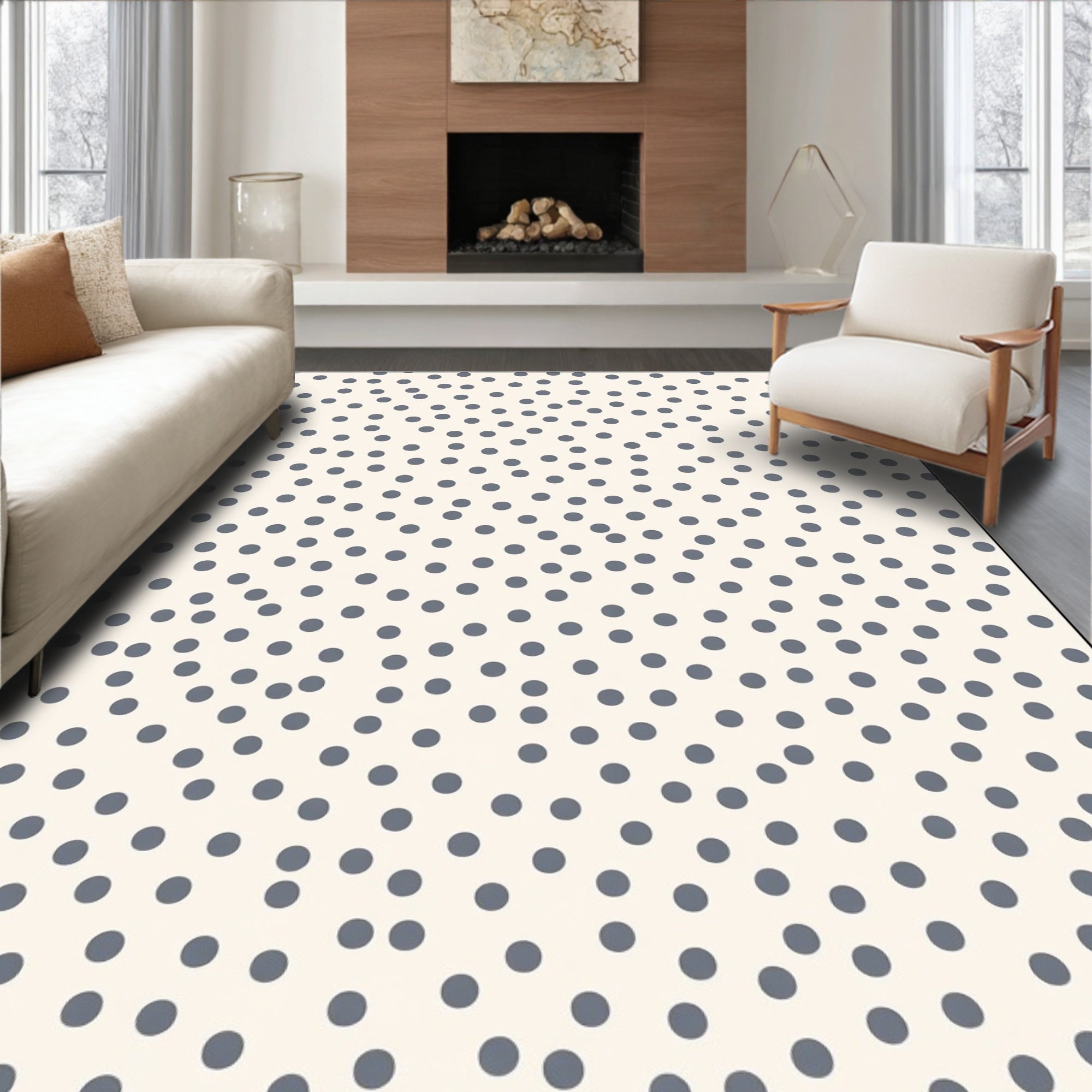 Polka Dot Pattern Comfort Rug