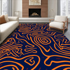 Abstract Swirly Orange Lines Rug