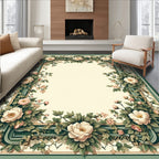 Charming Floral Border Design Rug
