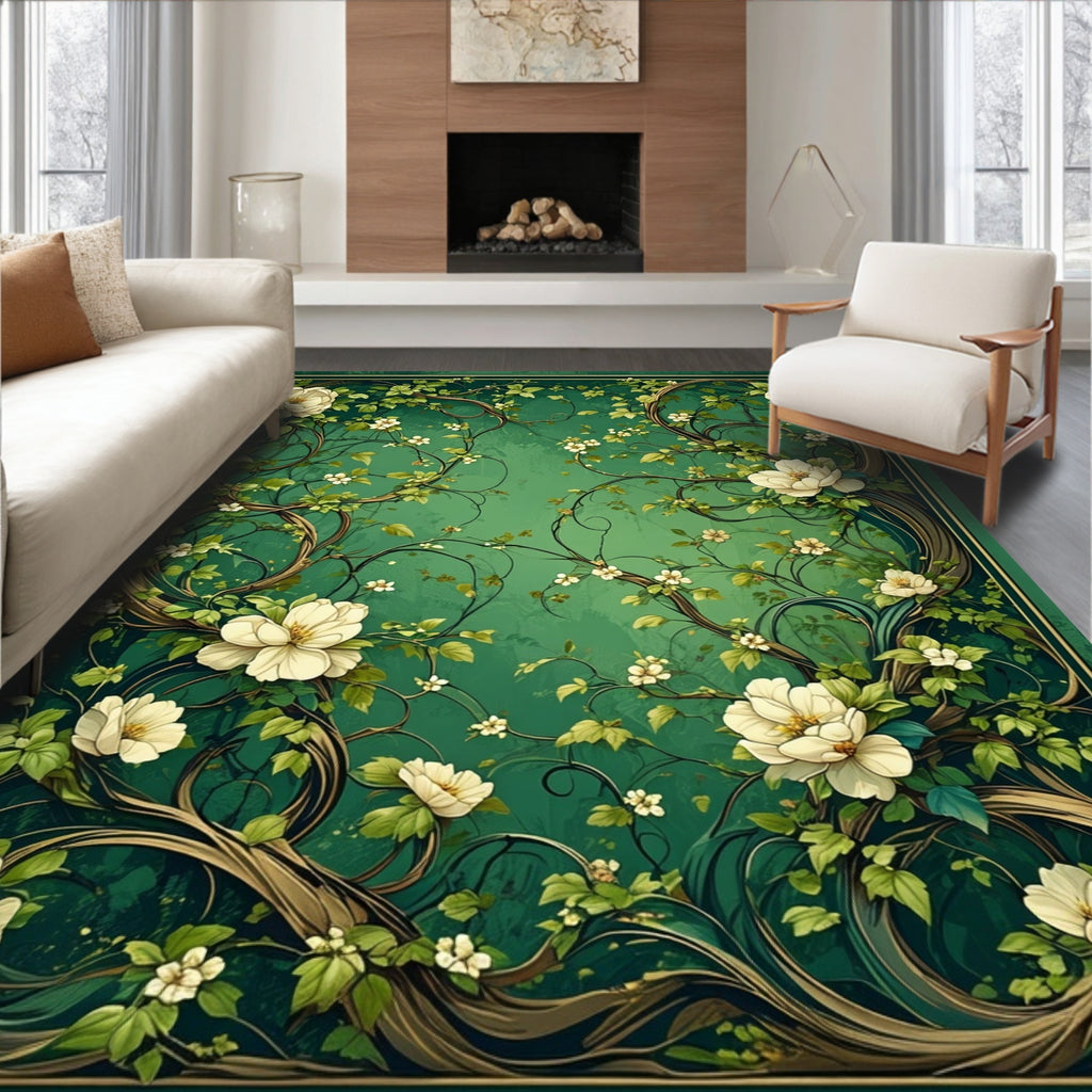 Enchanted Forest Blooming Vines Rug