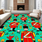 Red Soldier with Musical Instruments Rug