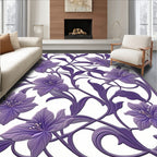 Art Nouveau Violet Floral Vines Rug