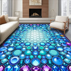 Jeweled Circles Gemstones Pattern Rug
