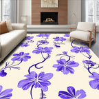 Floral Vine Patterned Fabric Design Rug