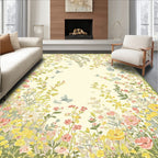 Whimsical Floral Birds In Spring Garden Rug