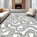 Abstract Swirl Linear Pattern Rug