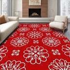 Bold Red Snowflake Scatter Rug