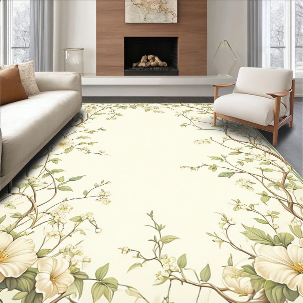 Floral Vine Whimsical Art Rug