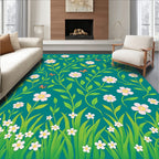 Whimsical Floral Butterfly Garden Design Rug