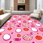 Pink Abstract Organic Shapes Rug