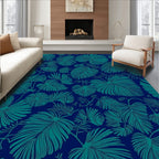 Tropical Leaf Silhouette Design Rug