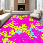 Vibrant Pink Floral Animal Silhouette Rug