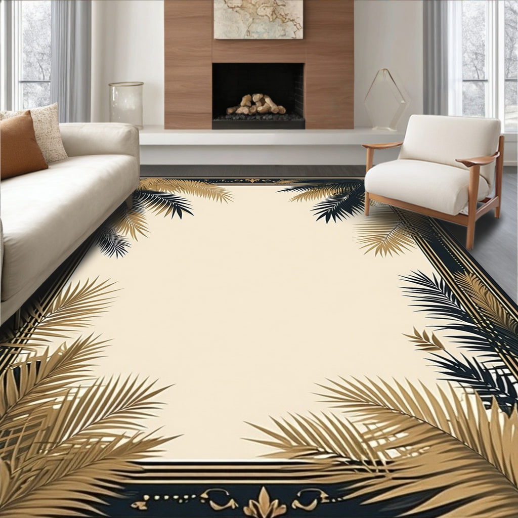 Golden Palm Art Deco Pattern Rug