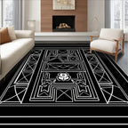 Bold Geometric Abstract Square Design Rug