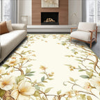 Delicate Floral Vine Border Design Rug