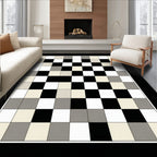 Monochromatic Checkerboard Pattern Rug