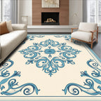 Classic Sky Blue Floral Medallion Rug