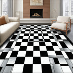 Modern Checkerboard Gradient Design Rug
