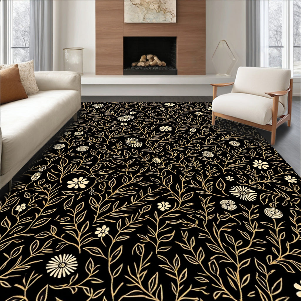 Botanical Floral Vine Pattern Rug