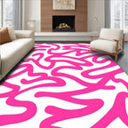 Bold Pink Swirls Abstract Pattern Rug