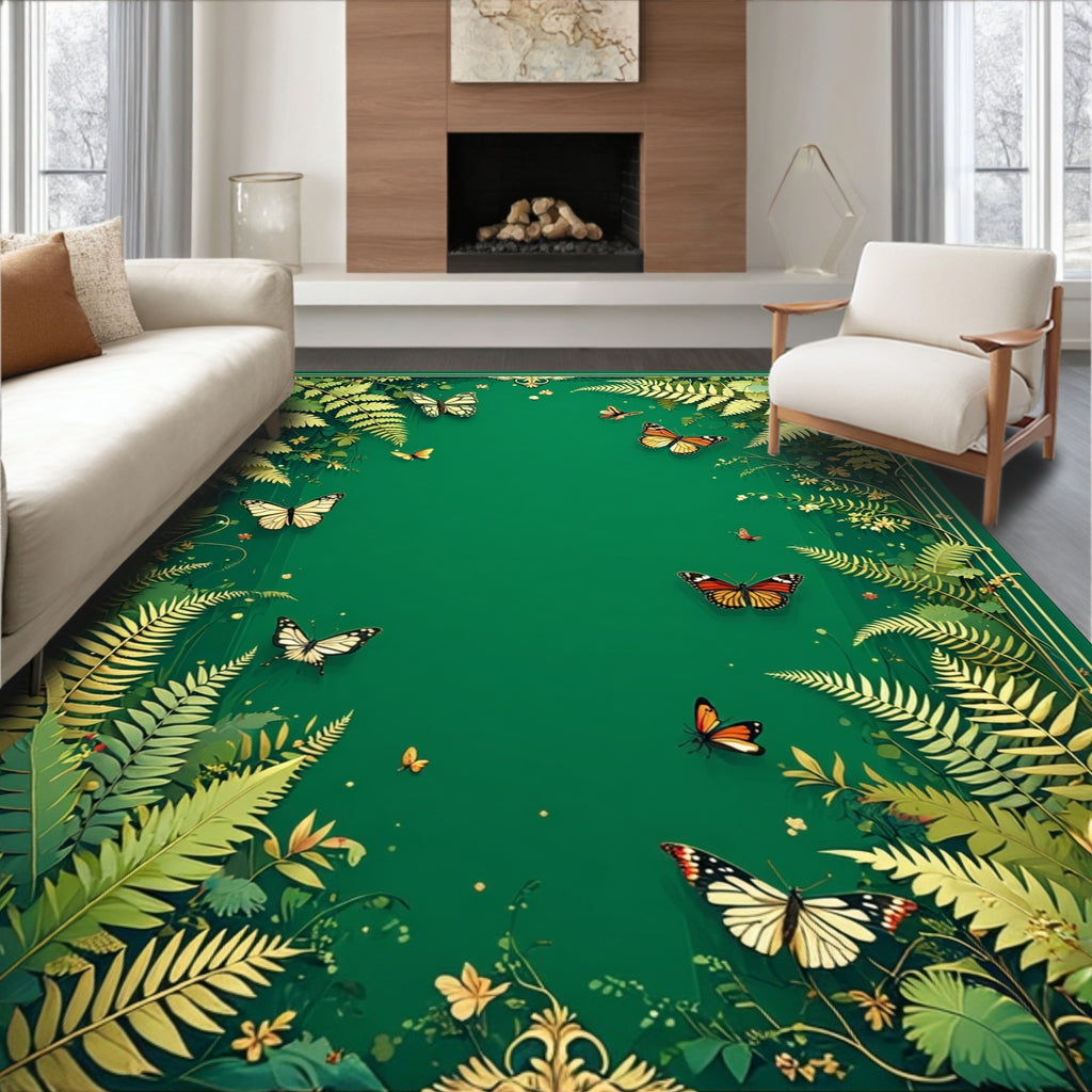Emerald Forest Butterfly Medley Rug